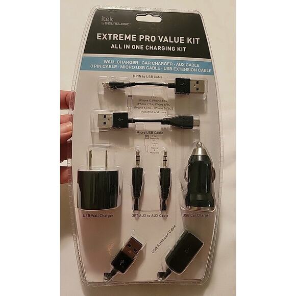 iPhone iPad Android USB ITek Charger Pro All In One Charging Kit Home/Car - Picture 1 of 6